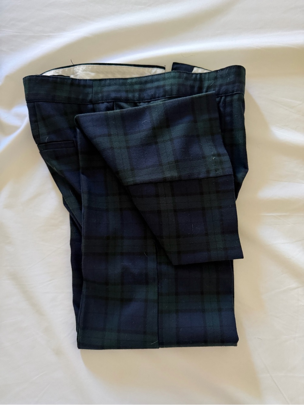 Zara Dark Green and Navy Plaid Trousers